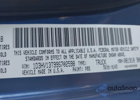 2009 Dodge Ram 1500 Slt/Sport/Trx from USA, damaged, VIN 1D3HV13T99S702598